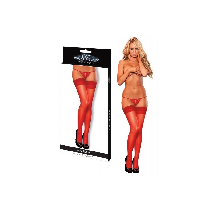 HOT FANTASY Stockings Mariah Straps-Strümpfe rot - 1