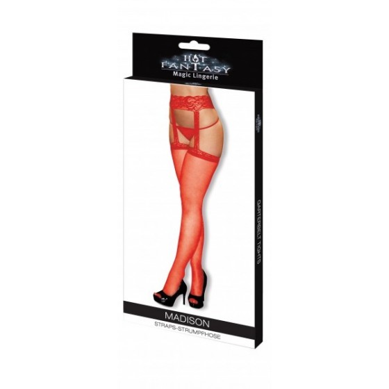 HOT FANTASY Stockings Madison Straps-Strumpfhose rot - 3