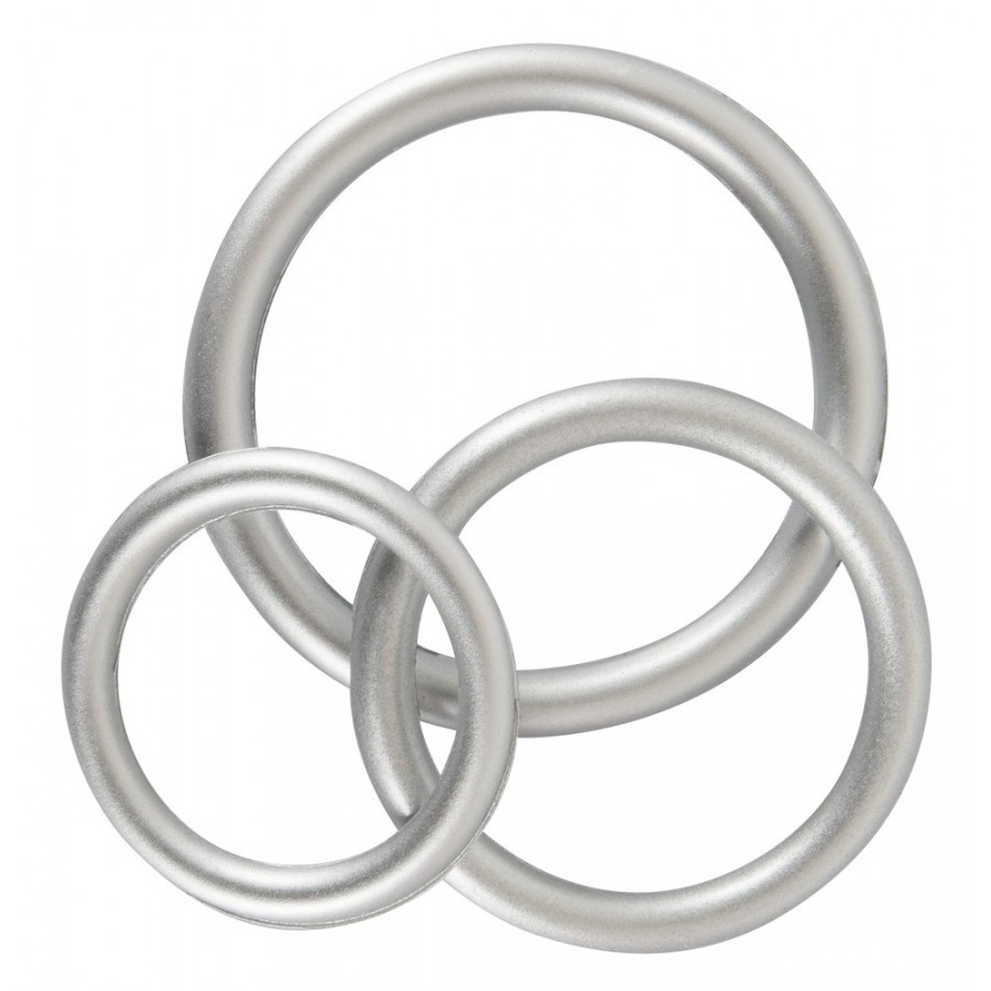 Metallic Silicone Cock Ring Set - 2