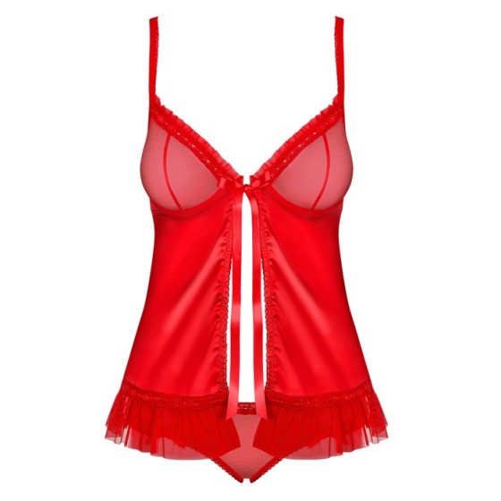 OBSESSIVE 827-BAB-3 babydoll & panties red OB6163 - 3