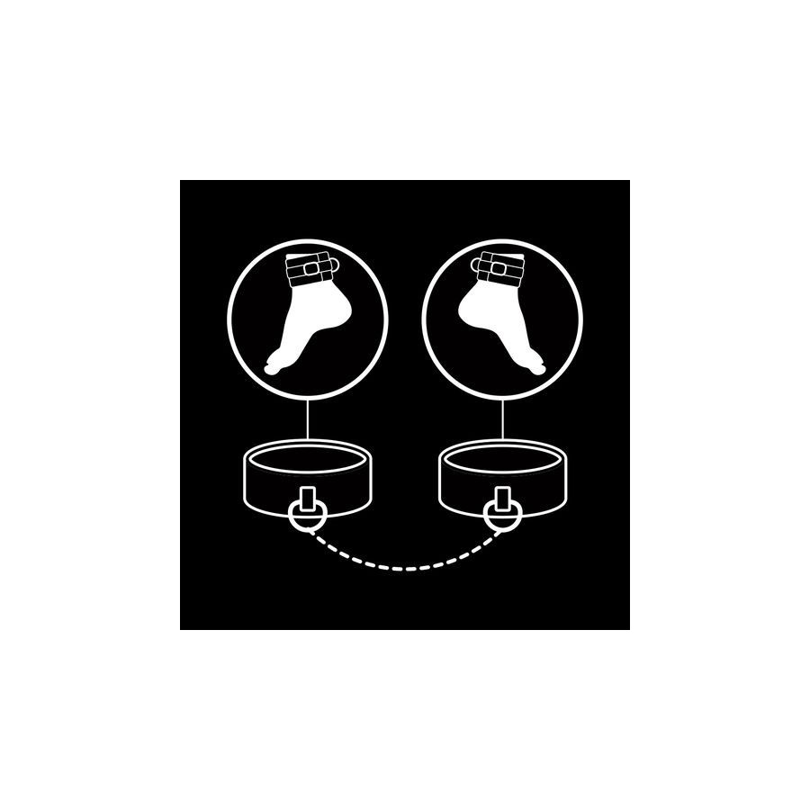 FETISH SUBMISSIVE ANKLE CUFFS VEGAN LEATHER - 2