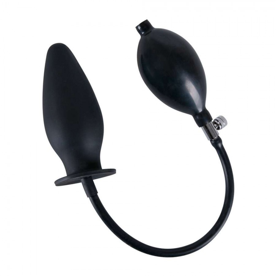 True Black Inflatable Dildo Butt Plug - 2