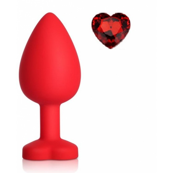 Σφηνα σιλικονης κοκκινη με διαμαντακι large