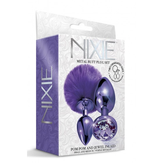 NIXIE METAL BUTT PLUG SET ΚΟΣΜΗΜΑ ΜΩΒ ΜΕΤΑΛΛΙΚΟ