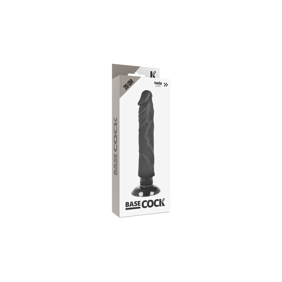 BASECOCK REALISTIC VIBRATOR 2-1 BLACK 20CM - 2