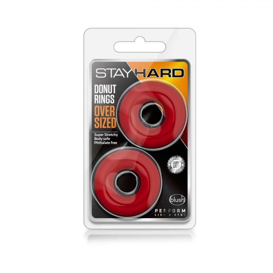 Ελαστικά Δαχτυλίδια Πέους – Stay Hard Donut Rings Oversized Red - 1