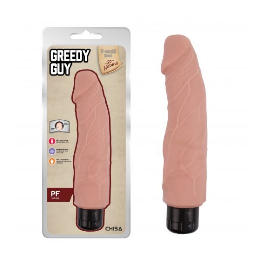 Greedy Guy Flesh Vibrating Dildo - 1
