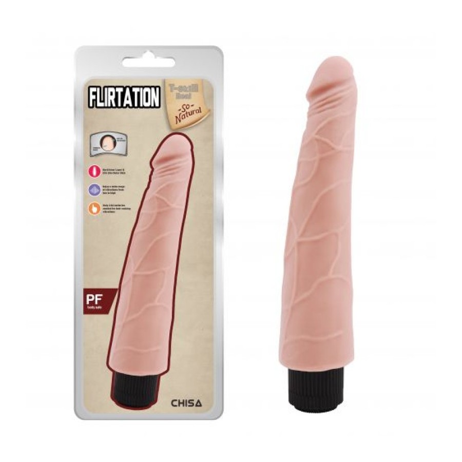 Flirtation Flesh Vibrating Dildo - 1